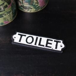 Melody Maison Black & White Metal Toilet Plaque - thumbnail 4