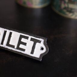 Melody Maison Black & White Metal Toilet Plaque - thumbnail 6