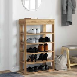 Berkfield Home Shoe Rack Artisan Oak 60x30x98 cm Engineered Wood in Brown - Size: 60 x 30 x 98 cm