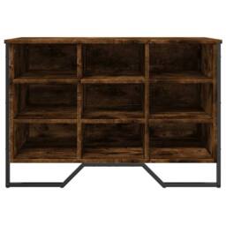 Berkfield Home Shoe Cabinet Smoked Oak 90x38x61.5 cm Engineered Wood - thumbnail 4