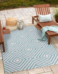 Rugstyle Summer Breeze Outdoor Rug in Aqua - Size: 100 cm x 150 cm - image 1