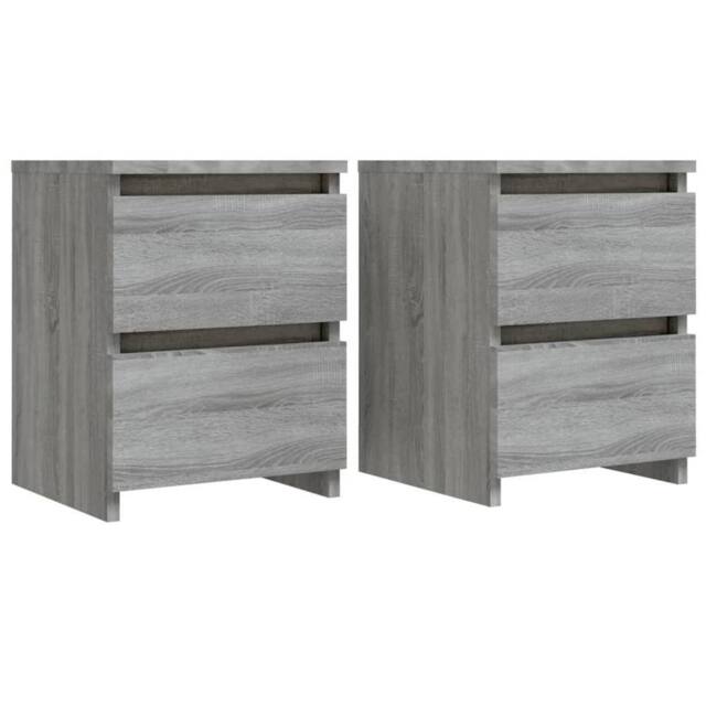 Berkfield Home Bedside Cabinets 2 pcs Grey Sonoma 30x30x40 cm Engineered Wood - Size: 30 x 30 x 40 cm - image 1