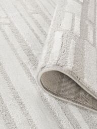 Desire Rugs Hamilton Modern Sheen Area Rug - Blocked Bold Geometric Design in Silver - Size: 200 cm x 290 cm - thumbnail 3