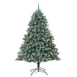 Berkfield Home Modern Artificial Christmas Tree with Stand Green 140 x 140 x 210 cm - thumbnail 4