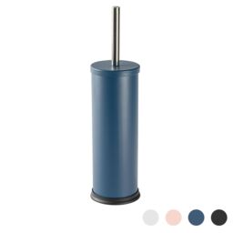 Harbour Housewares Round Toilet Brush & Holder - Cleaning Brush Set with Non Slip Base in Blue - thumbnail 1