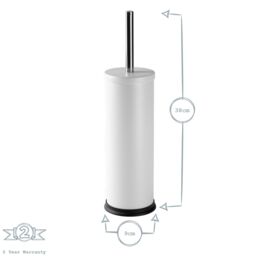 Harbour Housewares Round Toilet Brush & Holder - Cleaning Brush Set with Non Slip Base in Blue - thumbnail 3