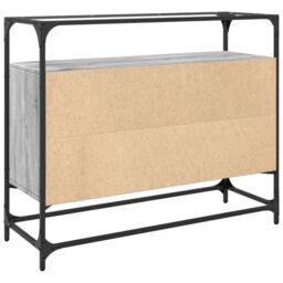 Berkfield Home Sideboard with Glass Top Grey Sonoma 98x35x81 cm Engineered Wood - Size: 98 x 35 x 81 cm - thumbnail 6