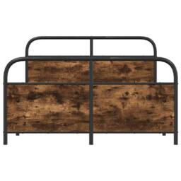 Berkfield Home Elegant Bed Frame Without Mattress 120x200 cm Smoked Oak Engineer in Brown - Size: Small Double - thumbnail 5