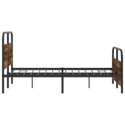 Berkfield Home Elegant Bed Frame Without Mattress 120x200 cm Smoked Oak Engineer in Brown - Size: Small Double - thumbnail 6