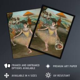 Artery8 Dancer with Bouquet Bowing Edgar Degas Vintage Framed Wall Art Print - Size: A4 - thumbnail 2