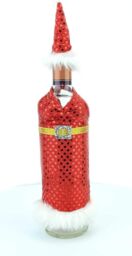 Shatchi Christmas Wine Bottle Cover Gift Bags Lady Santa Xmas Party Decorations Home Bar Restaurants Pub Décor Table Decorations - thumbnail 3