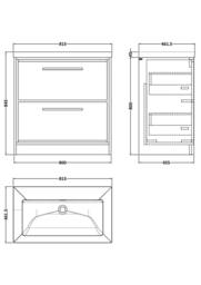 Balterley Bathroom 2 Soft-Close Drawer Floor, Fireclay Basin, Grey, 800mm in Grey - thumbnail 2