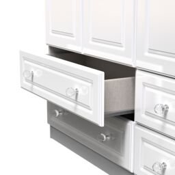 Ready Assembled 2 U Stratford Tall Triple 2 Drawer + Drawer Wardrobe (Ready Assembled) in White - thumbnail 7