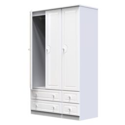 Ready Assembled 2 U Stratford Tall Triple 2 Drawer + Drawer Wardrobe (Ready Assembled) in White - thumbnail 5