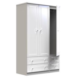 Ready Assembled 2 U Stratford Tall Triple 2 Drawer + Drawer Wardrobe (Ready Assembled) in White - thumbnail 6
