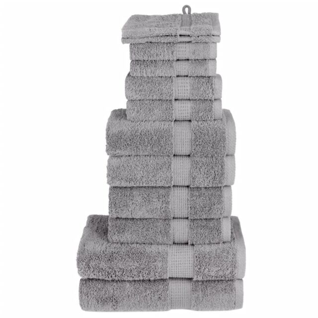 Berkfield Home 12 Piece Premium Towel Set SOLUND Grey 600 gsm - image 1