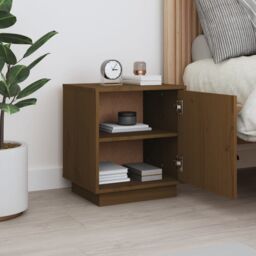 Berkfield Home Bedside Cabinet Honey Brown 40x34x45 cm Solid Wood Pine - Size: 40 x 34 x 45 cm - thumbnail 3