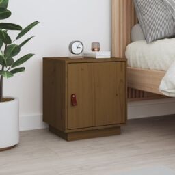 Berkfield Home Bedside Cabinet Honey Brown 40x34x45 cm Solid Wood Pine - Size: 40 x 34 x 45 cm - thumbnail 1