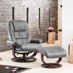 Artemis Home Burdell Swivel Recliner with Massage & Heat in Grey - thumbnail 1