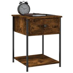 Berkfield Home Elegant Bedside Tables 2 pcs Smoked Oak 44x45x58 cm Engineered Wood in Brown - Size: 44 x 45 x 58 cm - thumbnail 4