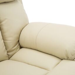 More4Homes Chester Single Motor Rise Recliner Bonded Leather Heat & Massage Chair in Cream - thumbnail 5
