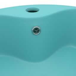 Berkfield Home Luxury Wash Basin with Overflow Matt Light Green 36x13 cm Ceramic - thumbnail 5