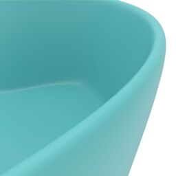 Berkfield Home Luxury Wash Basin with Overflow Matt Light Green 36x13 cm Ceramic - thumbnail 6