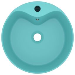 Berkfield Home Luxury Wash Basin with Overflow Matt Light Green 36x13 cm Ceramic - thumbnail 3