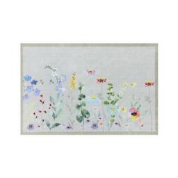 The Rug Shop UK Multi Modern Floral Easy to Clean Mat in Grey - Size: 50 cm x 75 cm - thumbnail 1