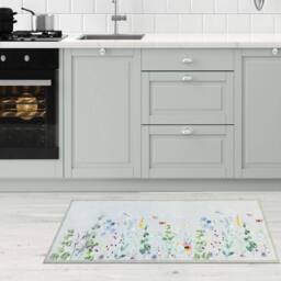 The Rug Shop UK Multi Modern Floral Easy to Clean Mat in Grey - Size: 50 cm x 75 cm - thumbnail 2