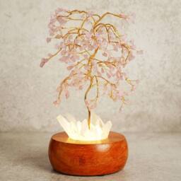 Serenity Rose Quartz LED Glow Tree in Pink