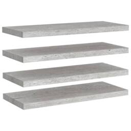 Berkfield Home Durable Floating Wall Shelves 4 pcs Concrete Grey 80x23.5x3.8 cm MDF - thumbnail 3