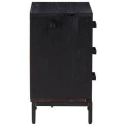 Berkfield Home Decorative Bedside Cabinet Black 36x30x54 cm Solid Pinewood - Size: 36 x 30 x 54 cm - thumbnail 5