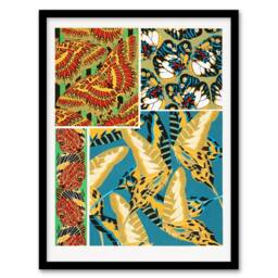 Artery8 Vintage Butterflies Bright Pattern Vintage Framed Wall Art Print Seguy - Size: A4 - thumbnail 1