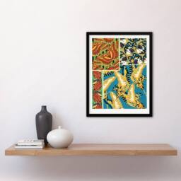 Artery8 Vintage Butterflies Bright Pattern Vintage Framed Wall Art Print Seguy - Size: A4 - thumbnail 4