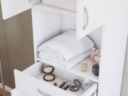Vente-unique Freestanding Bathroom Tall Unit - 180 Cm - White - MINELA - thumbnail 6