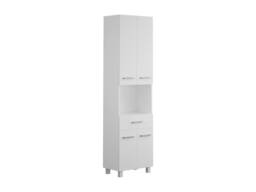 Vente-unique Freestanding Bathroom Tall Unit - 180 Cm - White - MINELA - thumbnail 4
