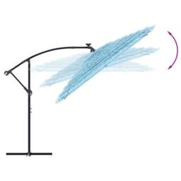Berkfield Home Durable Garden Parasol with Steel Pole Blue 290x290x238 cm - Size: 290 x 290 x 238 cm - thumbnail 7