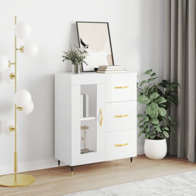 Berkfield Home Sideboard High Gloss White 69.5x34x90 cm Engineered Wood - image 1