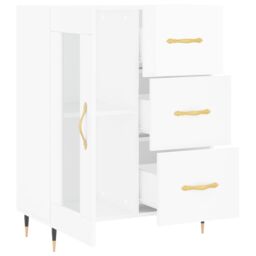 Berkfield Home Sideboard High Gloss White 69.5x34x90 cm Engineered Wood - thumbnail 6