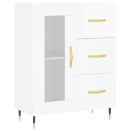 Berkfield Home Sideboard High Gloss White 69.5x34x90 cm Engineered Wood - thumbnail 2