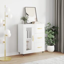 Berkfield Home Sideboard High Gloss White 69.5x34x90 cm Engineered Wood