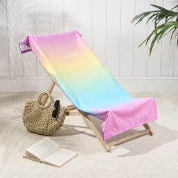 OHS Ombre Towel Bath Quick Dry Summer Travel Microfibre Absorbent Swim in Light Pink - thumbnail 5