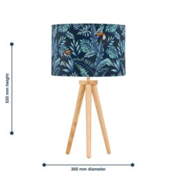 First Choice Lighting Voyage - Light Oak Table Lamp or Bedside Light with Toucan Shade in Brown - thumbnail 5