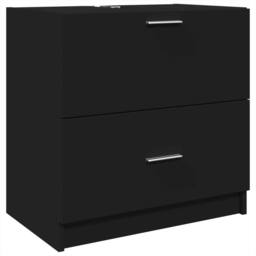 Berkfield Home Sink Cabinet Black 59x37x59 cm Engineered Wood - Size: 59 x 37 x 59 cm - thumbnail 2