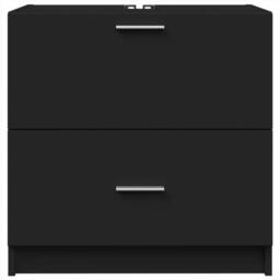 Berkfield Home Sink Cabinet Black 59x37x59 cm Engineered Wood - Size: 59 x 37 x 59 cm - thumbnail 4