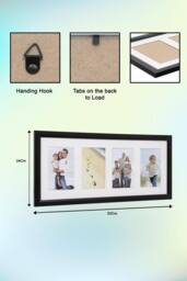 Arpan MDF 4, Multi Aperture Modern Photo Picture Frame with Mount in Black - thumbnail 2
