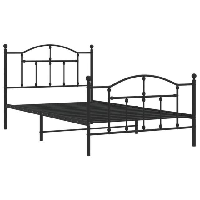 Berkfield Home Metal Bed Frame with Headboard & Footboard Black 107x203 cm - image 1