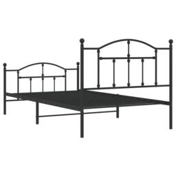 Berkfield Home Metal Bed Frame with Headboard & Footboard Black 107x203 cm - thumbnail 7