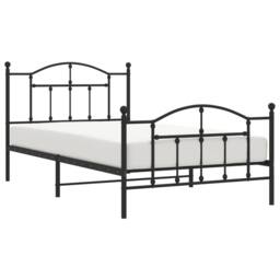 Berkfield Home Metal Bed Frame with Headboard & Footboard Black 107x203 cm - thumbnail 4